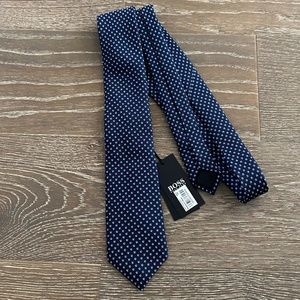 HUGO BOSS Dark Blue Tie with Light Blue Micro Pattern